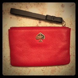 Kate spade red leather coin purse